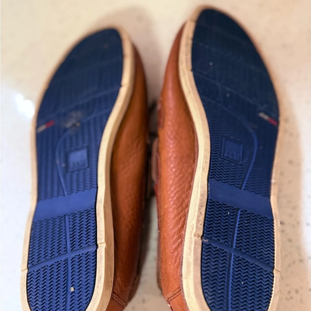 J&M Rust Leather Boat Shoes Sz‎ 9 1/2